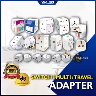 UNIVERSAL TRAVEL ADAPTER CONVERTER MULTI PIN TO 2 PIN US EU 3 PIN UK EXTENSION PLUG ADAPTOR WITH SIR