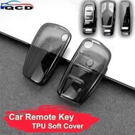 Audi Car Remote Key Transparent Black Shell TPU Soft Protector Cover For A3 8l 8Y Q3 A1 Q5 TT A5 A4 