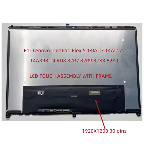 14.0 inch for Lenovo Laptop IdeaPad Flex 5 14ABR8 Flex 5 14IAU7 flex 5 14ALC7 LCD Touch Screen Digit
