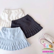 CV222 Dobikids girls' pleated skirt in cute soft khaki fabric with inner pants for children 10-38kg