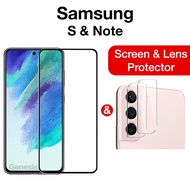 Genesis Samsung Screen Protector Camera Lens Tempered Glass S24 Ultra Plus S23 S22 S21 S20 Note 20 FE Galaxy Phone