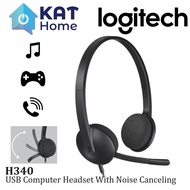 LOGITECH H340 USB COMPUTER HEADSET HEADPHONE WITH DIGITAL AUDIO & NOISE CANCELLING MICROPHONE, ADJUS