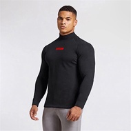 Running Compression Turtleneck Long Sleeve Shirt Men Fitness Tight T Shirt Quick Dry Gym Clothing Bodybuilding Workout Tshirt