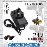 21V 3 Pin Charger Only For Drill Machine UK Plug AC/DC Adapter Cordless Drill Battery Charger Plug