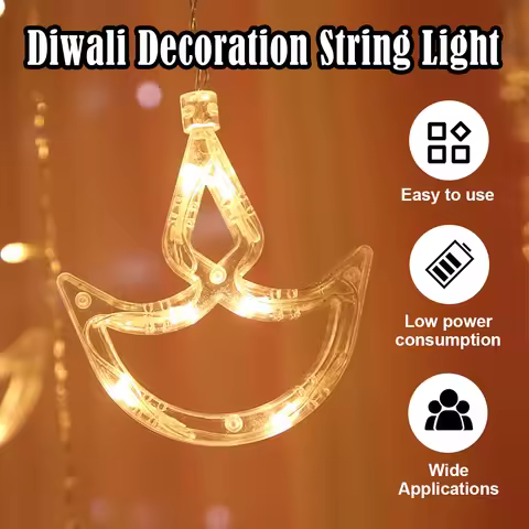 2.5m Diwali Light Room Led Background Hanging Diyas Bedroom Deepavali Pack Colorful Brilliant Layout