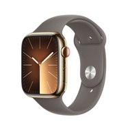 APPLEWatch Series 9 GPS + Cellular 2023 (45mm., M/L Size, Gold Stainless Steel Case, Clay Sport Band