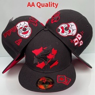 AA quality New Era 59FIFTY fits hip-hop baseball cap with clown face embroidery,black street style, 