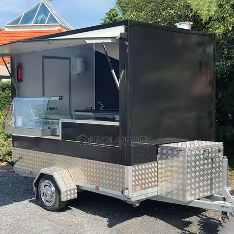 Belyoo 2026 9.8ft Street Food Trailer Mobile Hot Dog Stand Food Truck With Full Kitchen Juice Vendin