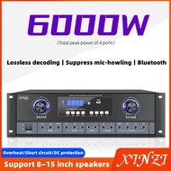 XINZI 6000W Professional Power Amplifier Karaoke Home Theater AMP Bluetooth Optical Fiber Coaxial High Power Amplifier