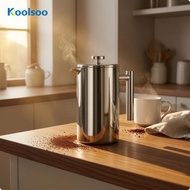 [Koolsoo] Stainless Steel Manual Coffee Brewer Straight Handle Manual Brewer Kitchen Tool
