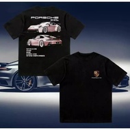 Coolbo Street Fashion Short Sleeve Porsche 911 Printed T-Shirt Unisex Shirt Cotton T-Shirt