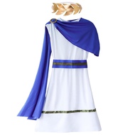 Greek Toga Costume for Kid Ancient Grecian Mythos Philosopher Rome Nobility Halloween Cosplay Outifi