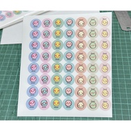 1.5cm Theme Style Collection Point Card Stickers 56 Pieces 1 Piece Comprehensive Pattern, Round 1.5x