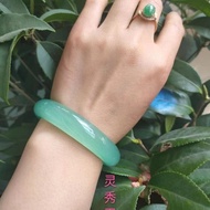 Natural ice jade bracelet Narrow version Bangle light green ice quartzite jade bracelet narrow strip style