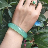 Natural ice jade bracelet Narrow version Bangle light green ice quartzite jade bracelet narrow strip