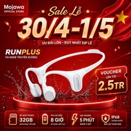 Mojawa RunPlus Swimming Headphones White – Waterproof–32GB – Bone Conduction Headphones, Gym, Swimmi