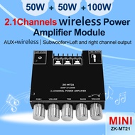 ZK-MT21 2.50Wx2บอร์ดแอมป์บลูทูธ1ช่องสัญญาณ + 100W HiFi ซับวูฟเฟอร์บอร์ดเครื่องขยายเสียงสเตอริโอ C15H