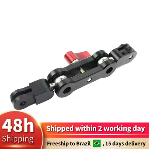 Aluminum Alloy Magic Arm Mount Adapter Dual Head Pivot Activity Connector 360 Rotation for Gopro 13 
