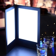 Rechargeable LED Light Menu Book PU Leather Display Book Night Club Restaurants Beer Bar Shop Cafe