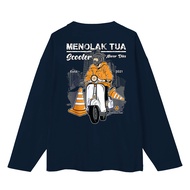 Infinide T-Shirt Original VESPA MENOLAK TUA Kaos Distro Lengan Panjang / Long Sleeve Summer Pantai C