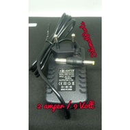 9V 2A Adapter - 9v 2a Adapter Large and small jack - 9 volt 2 ampere adapter - 9v 2a Double jack T a