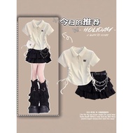 Welcome! Preppy Casual Sports Suit - Women's 2025 Summer Two-Piece Set (Ready Stock Lok1ddd99m0201