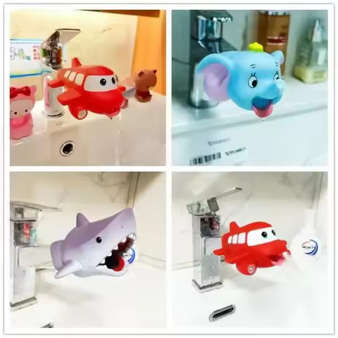 Children Washing Hand Faucet Extender Bathroom Sink Faucet Extender Shark Shape Water Tap Extender G