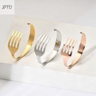 JPTD Personality Vintage Retro Stainless Steel Open Exquisite Fashion Jewelry Women Bangle Korean Style Bangle Fork Bangle