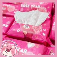 LOTSO Strawberry Bear dry tissue super soft, smooth, antibacterial, Pack of 80 sheets
