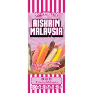 BUNTING AIS KRIM MALAYSIA | MATERIAL TEBAL | FREE DESIGN TEMPLATE