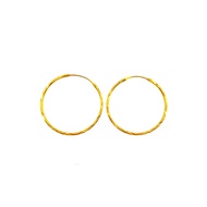 TAKA Jewellery 916 Gold Earrings Hoop Cutting