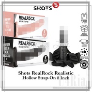 Shots RealRock Realistic Hollow Strap-On Black or Flesh 8 Inch 21 CM