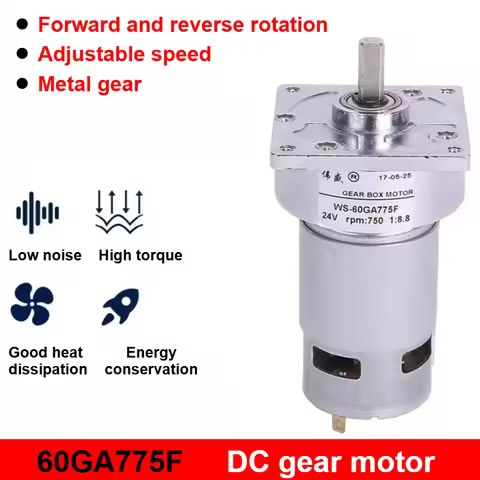 1pc 72KG 60GA775 DC Reduction Motor 25W Strong Moment Forward and Reverse Adjustable Speed Motor Mic