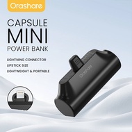 Orashare PNC03 3000mAh Capsule Mini Fast Charging Powerbank With TYPE-C/iP Port Portable Power Bank