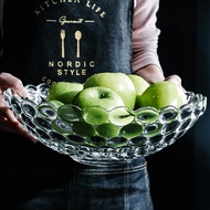 Nordic Luxury Crystal Glass Fruit Tray European Style Coffee Table Large Size Commercial Office Cand