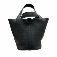 HERMES 愛馬仕 PICOTIN18 手提包 TC皮革 黑色 銀釦