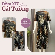 Đầm thiết kế mát mịn co dãn nhẹ quà tặng bà tặng mẹ đầm X17 - Thời trang Cát Tường
