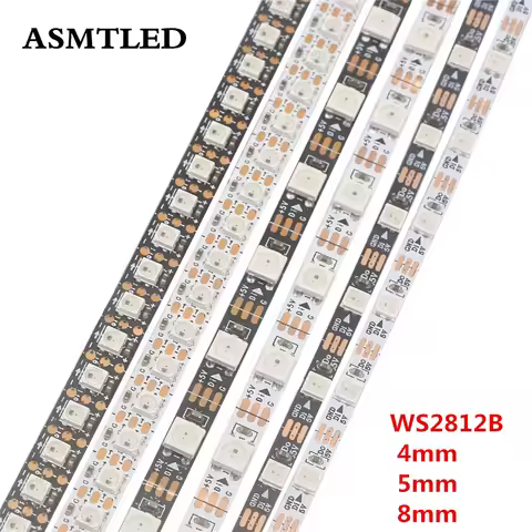 1-5m Narrow DC 5V WS2812B Led Strip light Individually Addressable WS2812 Smart 5mm 5050 4mm 8mm 353