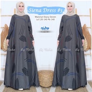 Gamis Siena 3 Dress Diana Denim Realpict Original - Grey Abu
