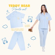 Sleep is - Teddy Bear Pants set ชุดนอนโนบรา