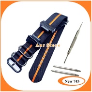 Casio G-Shock GA-100 GA-150 GA-201 GD-350 Black Orange Canvas Strap