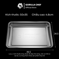 Khay inox đựng thực phẩm GORILLA CHEF khay lót bàn ăn nhiều kích thước độ dày 1mm chiều cao 2cm - 4.