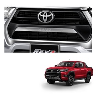 คิ้วกระจังหน้า กระจังหน้า สีโครเมียม สำหรับ Toyota Hilux Revo Prerunner ปี 2021-2022