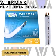 ✲♟₪WIREMAX PDX NON - METALLIC 75METER 14/2 (1.6mm/2C)  Electrical Wire 100% PURE COPPER