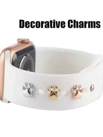 Decoration Charms for Apple watch Band series 11/10/9/8/ultra/SE Metal Jewelry Silicone Bracelet for
