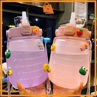NINO 1400ml Cute water bottle with straw bottle sticker water bottle Big Belly Cup Gradient Color Po