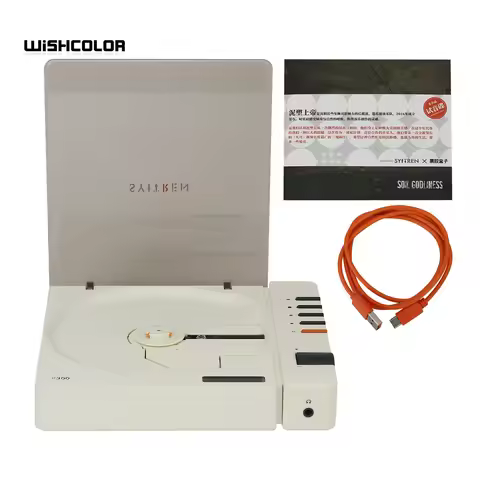 Wishcolor Syitren R300 White CD Player HIFI Audio Player Bluetooth 5.3 Stereo with Rechargeable Buil