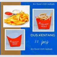 Small French Fries Cardboard Box - Small French Fries Box 50 pcs