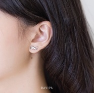 RAVIPA - ORIGINAL INFINITY EARRINGS - ต่างหูเงินแท้ชุบทองคำขาว
