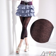 [Amiss] Cropped Pattern Pantyhose-Amoeba (A713-1)